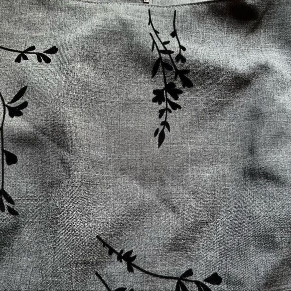AB Studio Jumper Dress Size 10 gray with black stems and leaves beautiful - Picture 11 of 11